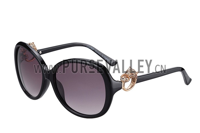 Cartier Panthere Decor Jewelry Black Sunglasses 307781