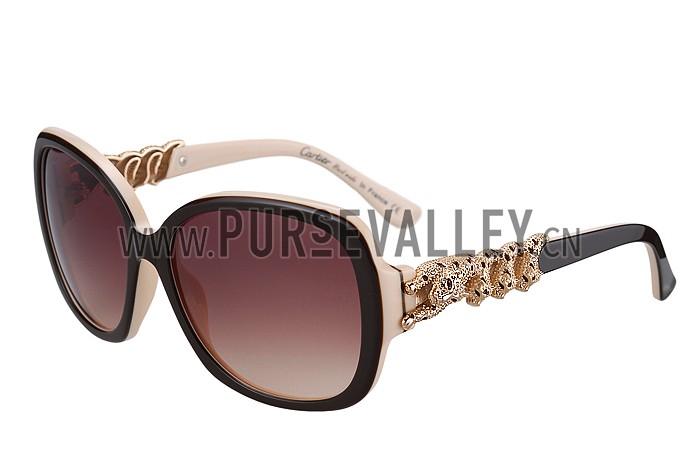 Cartier Wild Panthere Diamond Square Gold Sunglasses 307784