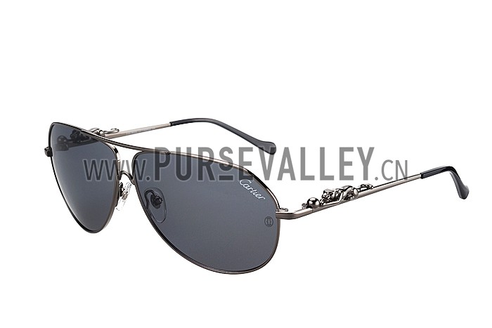 Cartier Wild Panthere Aviator Chrome Sunglasses 307800
