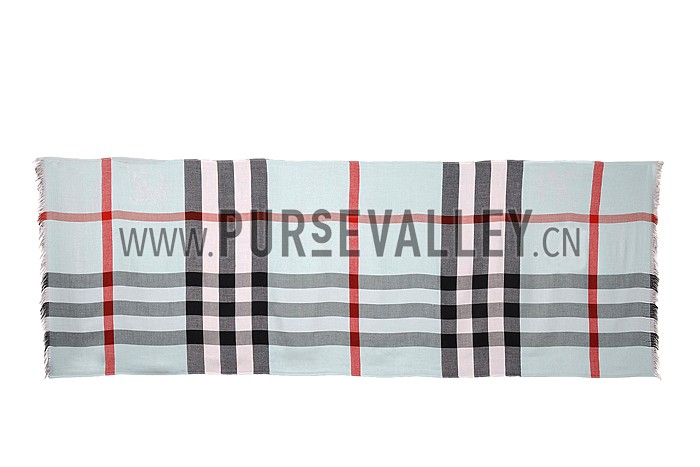 Burberry Check Light Blue Scarf 607890