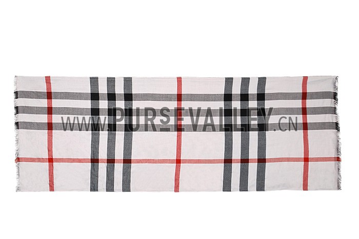 Burberry Check White Scarf 607893