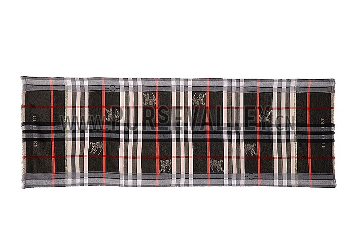Burberry Heritage Check Black Scarf 607895