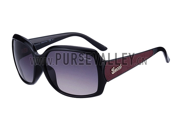 Gucci Oversized Square Leather Black Sunglasses 307815