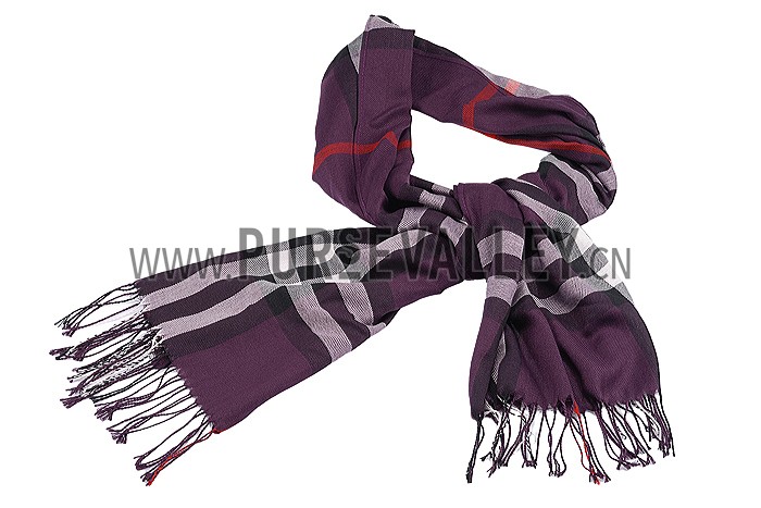 Burberry Check Purple Scarf 607962