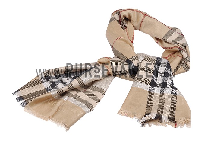Burberry Check Dark Beige Scarf 607963