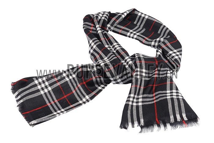 Burberry Heritage Check Black Scarf 607964