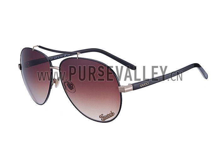 Gucci Aviator With Gucci Logo Black Sunglasses 307824
