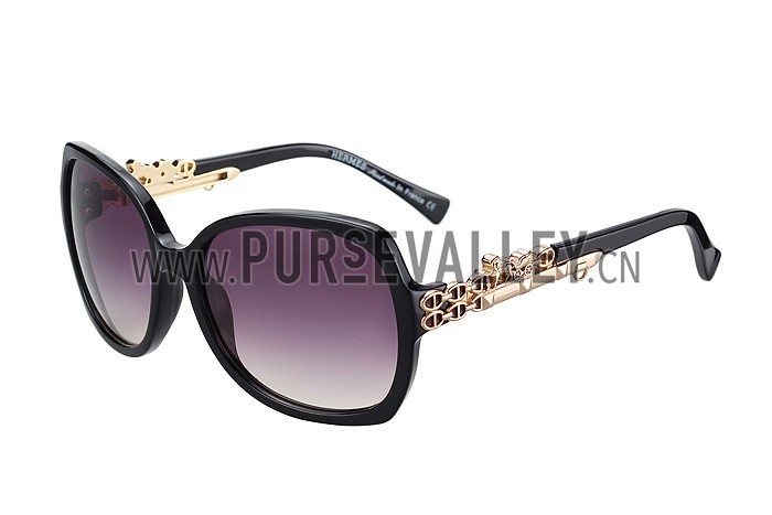 Hermes Carriage Motif Black Sunglasses 307831