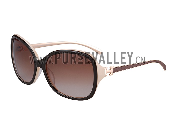 Hermes H Logo Leather Beige Sunglasses 307846