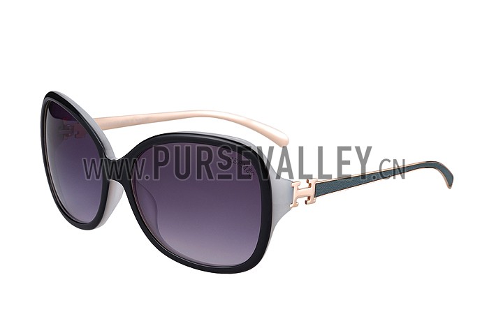 Hermes H Logo Leather Light Blue Sunglasses 307849