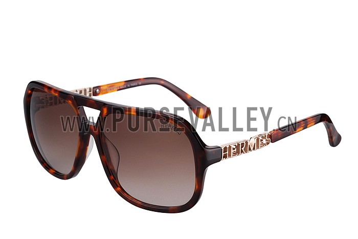 Hermes Aviator With Hermes Logo Havana Sunglasses 307852