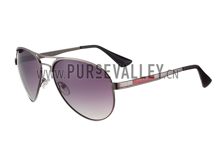 Prada Aviator Linea Rossa Logo Grey Frame Sunglasses 308225