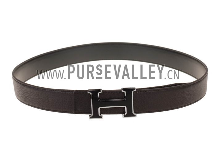 Hermes Large H Buckle Brown Belt