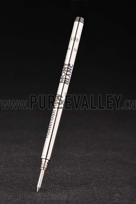 MontBlanc Silver Trimmed Black Enamel Ballpoint Pen With MB Engraving