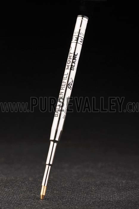 MontBlanc Silver Tipped And Rimmed Black Enamel Ballpoint Pen With MB Engraving