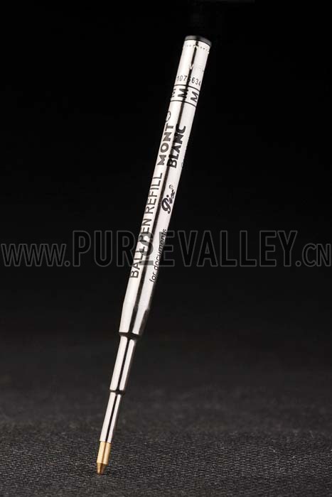 MontBlanc Silver Tip And Rim Blue Ballpoint Pen With MB Engraving