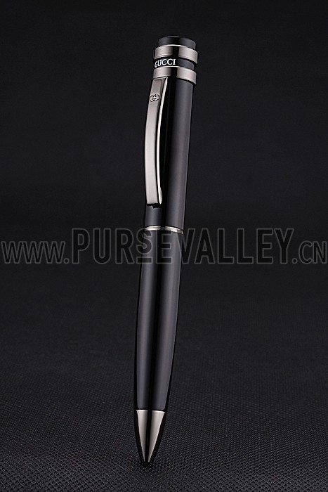 Gucci Dark Grey Rimmed Black Ballpoint Pen 622787