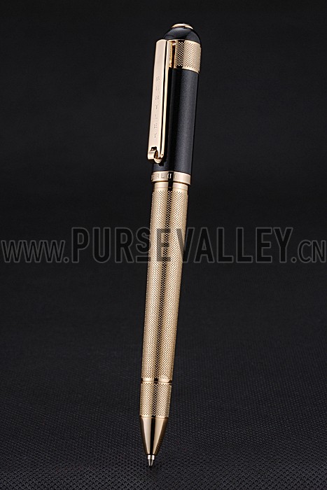 Bentley Gold Rimmed Gold Lower Body Black Ballpoint Pen 622793