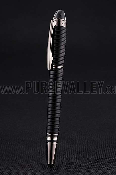 MontBlanc Starwalker Horizontally Grooved Black Ballpoint Pen With Cap 622810