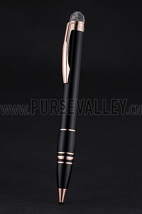 MontBlanc Starwalker Red Gold Rimmed Black Ballpoint Pen 622817