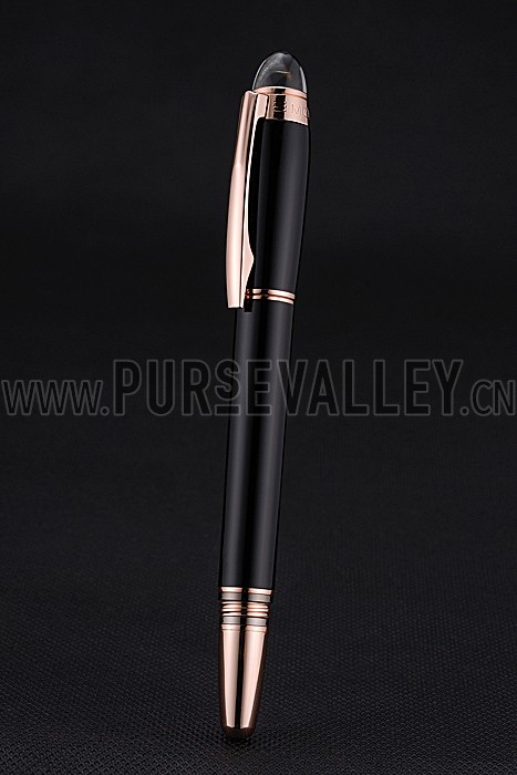 MontBlanc Starwalker Red Gold Rimmed Black Ballpoint Pen With Cap 622818