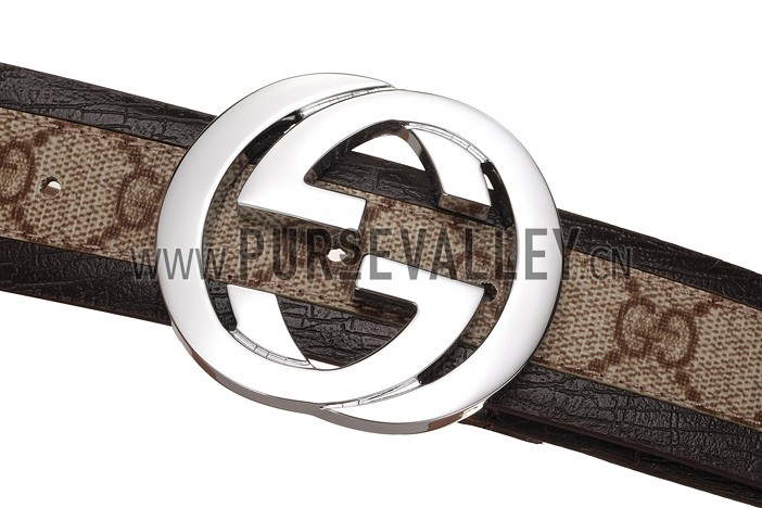 Gucci Beige Leather Belt with Interlocking G Buuckle