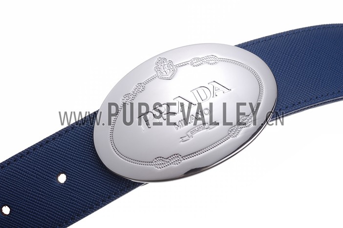 Prada Blue Leather Belt