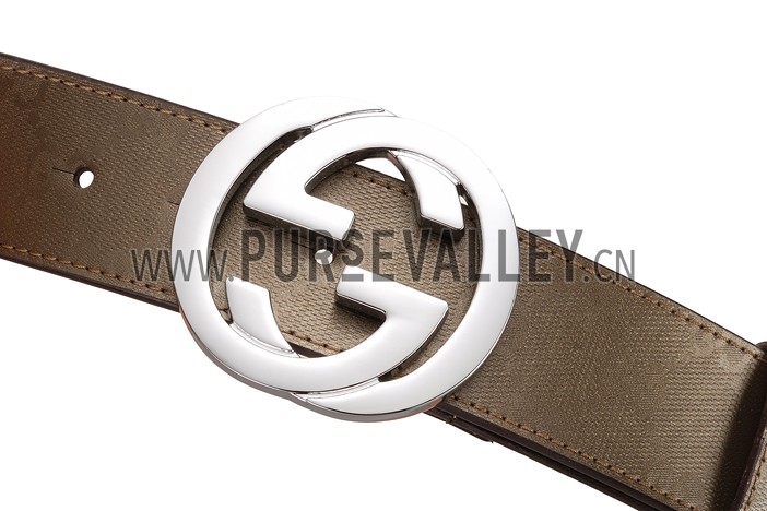 Gucci Brown Leather Belt with G Interlocking Buckle