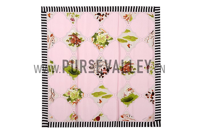 Gucci Garden Print Scarf Pink 621825