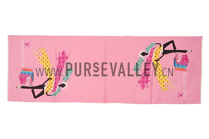 Louis Vuitton Womens Silhouette Signature Scarf Pink 621804