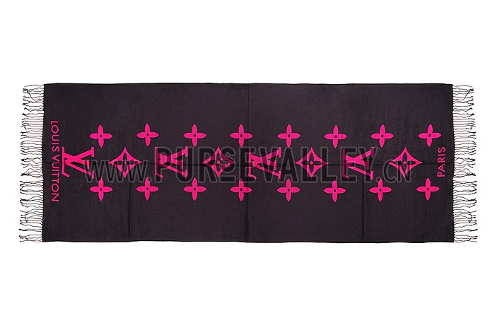 Louis Vuitton Big Monogram Black Pink Scarf 621747