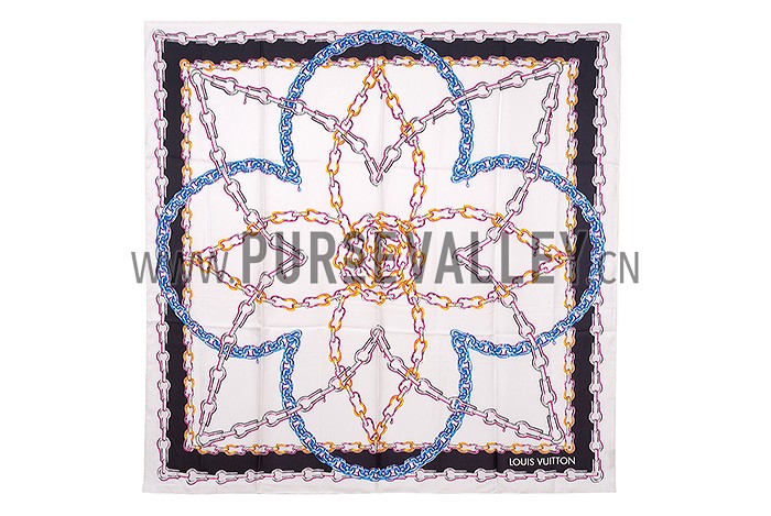 Louis Vuitton Chain Print Scarf White 621818