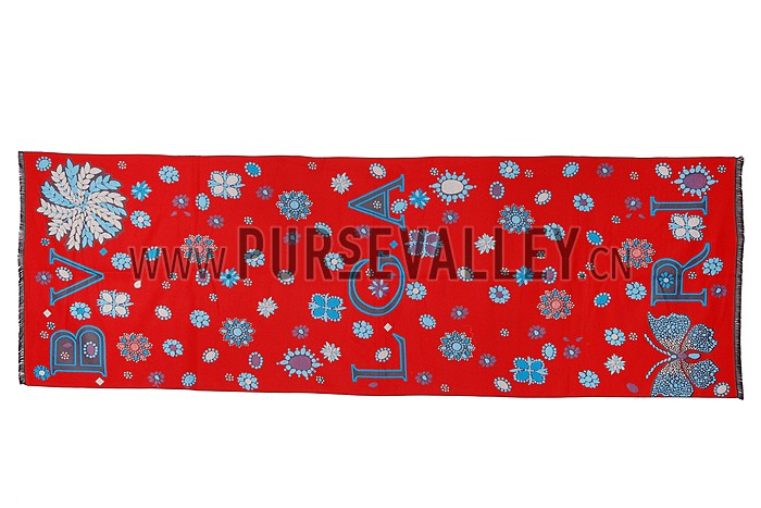 Bvlgari Blooming Flowers Red Scarf 621784