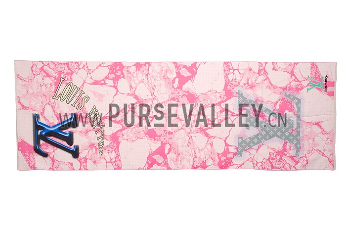 Louis Vuitton Marble Effect Print Pink Scarf 621807