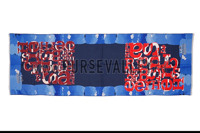 Hermes Fashion Signature Print Scarf Blue 621790