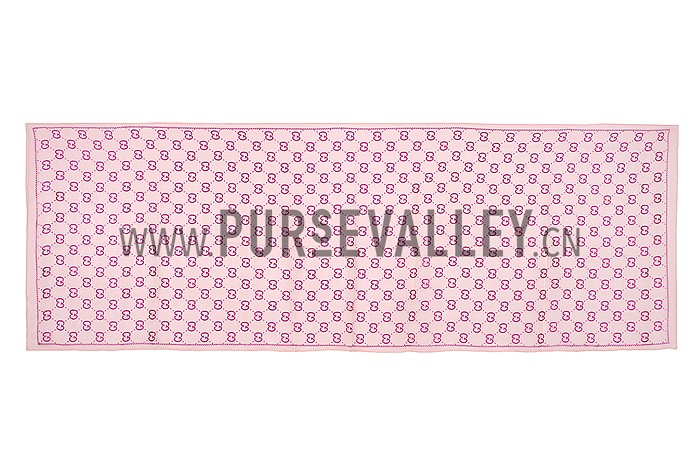 Gucci GG Logo Print Scarf Fuchsia 621822