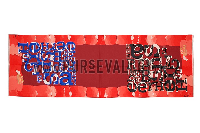 Hermes Fashion Signature Print Scarf Red 621792