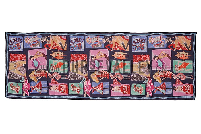 Hermes Retro Scarf Black 621794