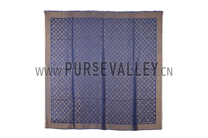 Louis Vuitton Dark Blue Gold Monogram Shawl 621732