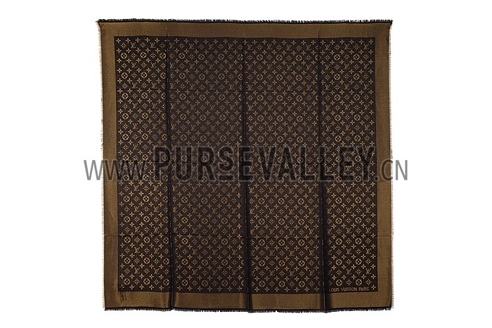 Louis Vuitton Black Gold Monogram Shawl 621731