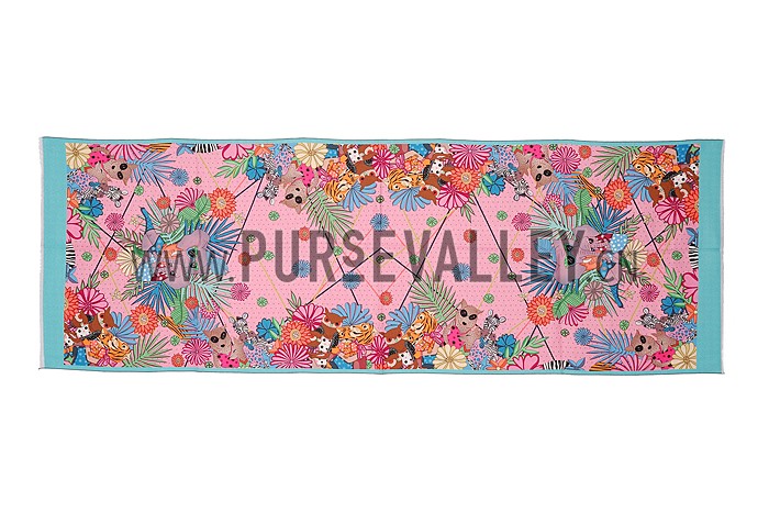 Hermes Animal Kingdom Scarf Pink 621800