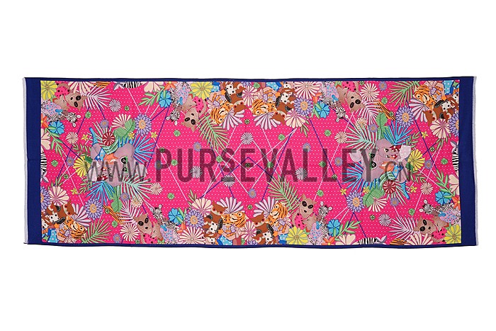 Hermes Animal Kingdom Scarf Fuchsia 621801