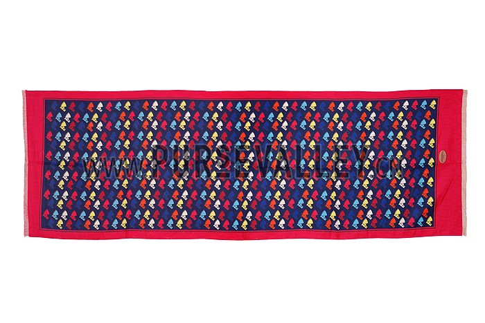 Hermes Horse Head Print Scarf Dark Blue 621789