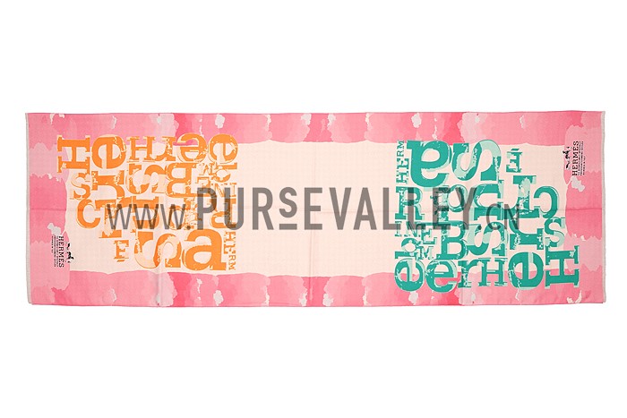 Hermes Fashion Signature Print Scarf Pink 621791