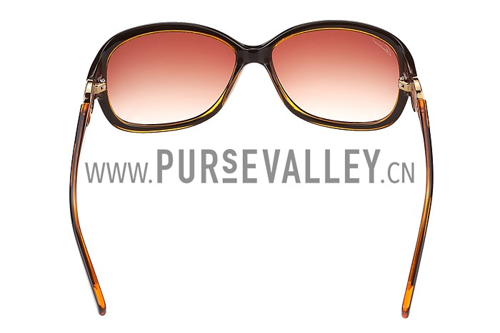 Gucci Elegant Oval Shaped Brown and Yellow Sunglasses 308032