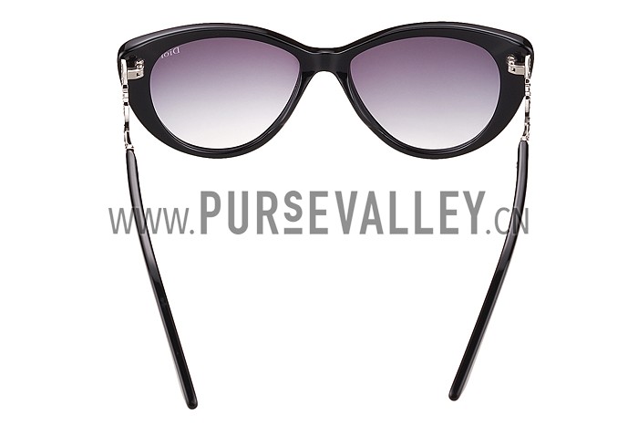 Christian Dior Cat Eye With 3 Stars Black Silver Sunglasses 308023