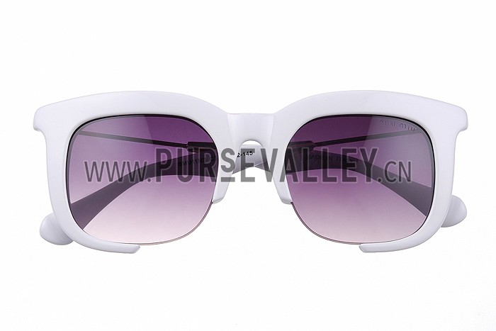 Miu Miu Square White Frames Sunglasses 307882