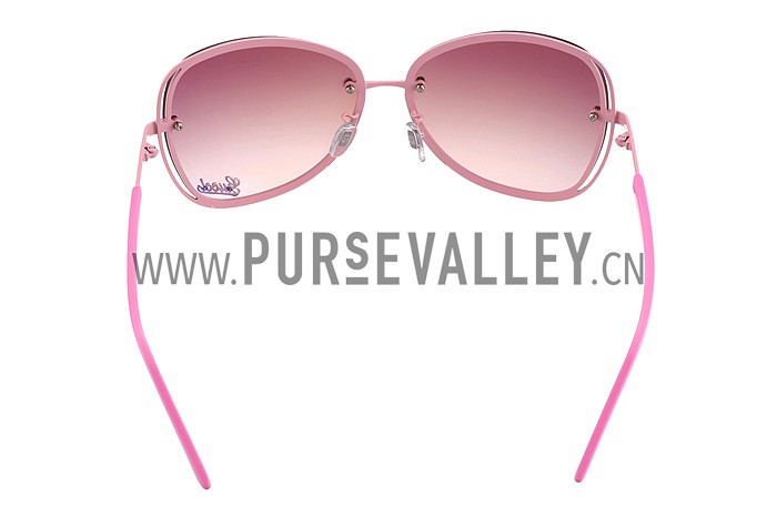 Gucci Aviator Gucci Logo On Lens Pink Frame Sunglasses 307889