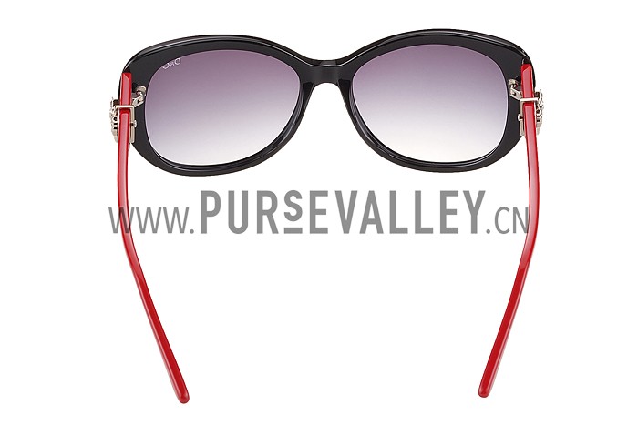 Dolce And Gabbana Red With Silver Roses Sunglasses 308027