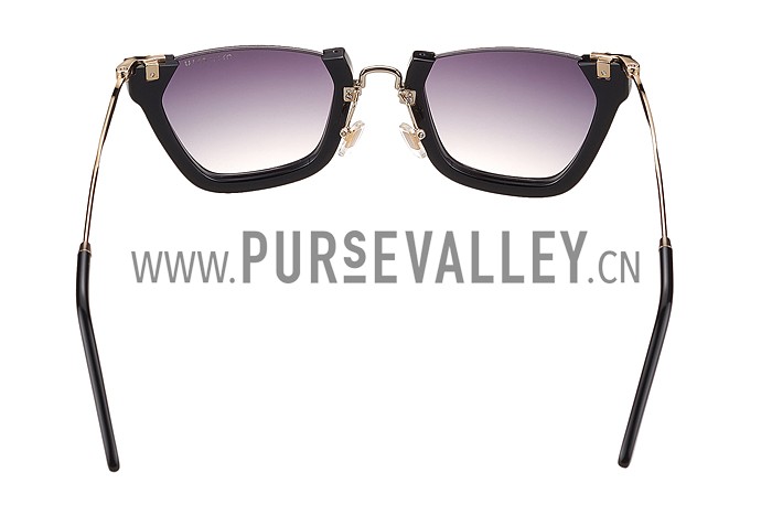 Miu Miu Cut Off Cat-Eye Black Sunglasses 308035